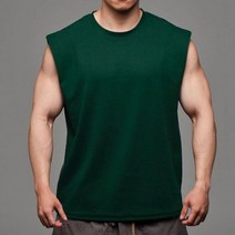 마라톤싱글렛 마라톤 상의 민소매 육상복 육상유니폼 남성 탱크 탑 넓은 어깨 조끼 캐주얼 느슨한 운동 의류 셔츠, XL, green