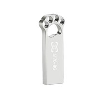 에스티원테크 ST70 USB 메모리 메탈재질 귀여운 고양이발바닥, 8GB, 실버