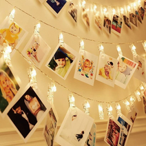 가랜드 전구 LED 사진집게 미니 줄 램프 인테리어 포인트 조명, (1+1)LED 사진 가랜드 1M