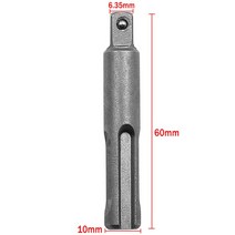 SDS 플러스 소켓 드라이버 드릴 비트 어댑터 1/4 quot3/8quot 1/2 quot크롬 바나듐 강철 파워, 03 6.35mm