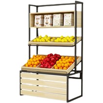 마트 과일진열대 평대 매대 빵진열대 우드트레이 빵집, 118x65cm 높이68cm 단층평면