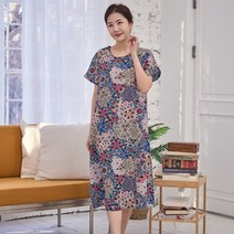 우일 여성 인견 패턴 반팔 원피스 5종택1