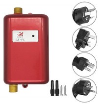 전기 온수기 3800w 전기 온수기 순간 탱크리스 인스턴트 온수기 주방 욕실 샤워 흐름, 빨간색, 나는 플러그