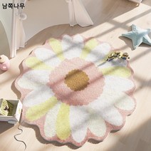 노르딕 디럭스 플라워 리빙 카펫 매트 침실 침대 옆 옷장 캐시미어 원형 매트 ins 담요