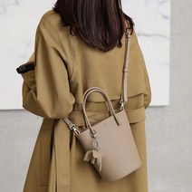 BSHAANS 명품 소가죽 원통 미니 버킷백