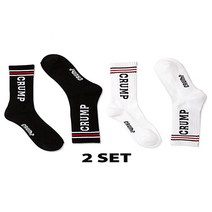 크럼프 패션양말 [삭스]로고 (CA0002)-2set - BLACK