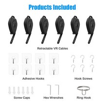 meta oculus quest 2용 6pcs vr 케이블 관리 링크 케이블 quest 2용 개폐식 천장 풀리 시스템 htc vive hp reverb g2, 6개