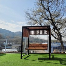 원두막 2인용 철재 그네의자 전원생활용품 지붕넥산 파고라형 카페 펜션 등 정원용품, 파고라 원두막형
