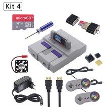 Retroflag SUPERPi 케이스 전원 버튼 안전 종료 라즈베리 파이 3 모델 B 32GB SD 카드 3A 어댑터, [03] Kit 4