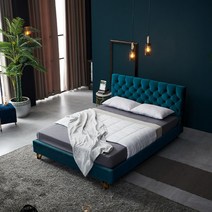 퍼니란 스웨이드 벨벳 방수 평상형 킹 침대 YY210-1, 아이보리