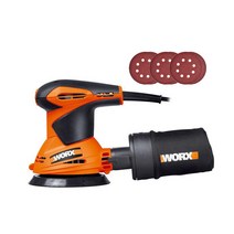 웍스 오비탈 320W 원형 샌딩기 WX652.1 유선 샌딩페이퍼 집진 벨크로 타입