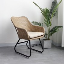 야외 라탄 의자 식탁 등나무 식탁 카페 펜션 리조트 동남아 인테리어 체어, 베이지 싱글 체어 2개부터