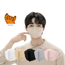숨그림 무직타이거 KF94 새부리형 2D 마스크 대형와이드 50매 뚱랑마스크, 베이지_대형와이드_50매