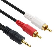MBF AUX 3.5mm 스테레오 RCA 2선 스피커 앰프 연결 Y 케이블 오디오선 STEREO 1m~10m, 2m