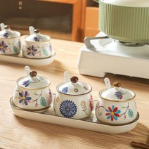 도자기 양념통세트 예쁜 조미료통 소금통 3종세트, 1세트