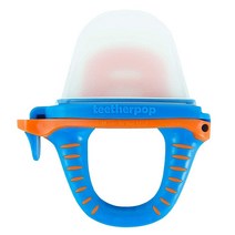 Teetherpop No Mess Frozen Baby Teethers Fill w/Breastmilk Purees Smoothies Juice USA Made Medi, BlueOrange