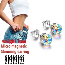 건강귀걸이 다이어트 혈액순환 체중감량 살빠지는 귀걸이 1 쌍 자기 슬리밍 다채로운 바디 이완 마사지 슬림 스터드 패치 보석 여자 선물, rd