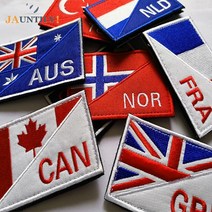 국기 country flag patch embroidered russia uk france eu netherlands flag tactical 군대 아플리케 스트라이프 배지, 영국