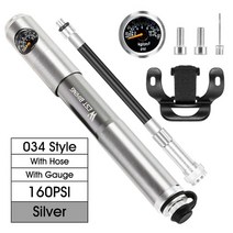가압펌프 알루미늄 자전거 공기 밸브 자전거 타이어 호스 포함, 게이지 130psi 포함
