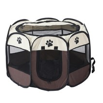 옥타곤텐트 옥타곤쉘터 불멍쉘터 고양이 텐트 휴대용 접는 울타리 개집 침대 개 집 배달 방 애완 동물 팔각, 05 coffee_01 M