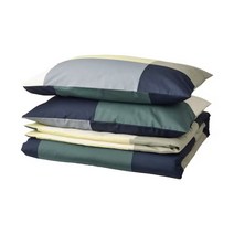 [이케아] BRUNKRISSLA 브룽크리슬라 이불커버1개 200x230cm+베개커버2개 5, 색상:그린/멀티컬러_905.548.02