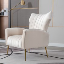 북유럽 윙체어 1인용 원룸 싱글 디자인 거실 네일샵 소파, 크림 화이트