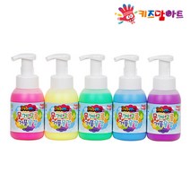 뭉게구름 거품물감 300ml 5색 세트 / 키즈맘아트 거품 목욕 촉감 오감 발달 물감 미술 놀이 핑거페인트 영유아 아기 어린이 비누방울 드로잉카페 키즈카페 집콕 엄마표미술 홈스쿨, 1