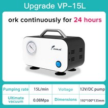 dc 12v 미니 오일 프리 다이어프램 진공 펌프 실험실 필터 펌프 휴대용 음압 펌프 실험실 장비 110v 220v, vp-15l, 에게