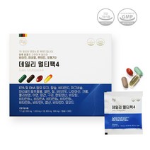 미쁨생활건강 데일리 멀티팩4 종합영양제 비타민 미네랄 루테인 오메가3 2박스(60일분), 111g, 2개