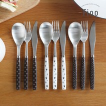 마호커트러리 성인용 양식기 3종세트 파인트리, 화이트, 숟가락 + 포크 + 나이프