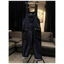남자멜빵 남성용 멀티 포켓 멜빵 바지 컬러 대비 스티칭