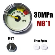 압력게이지 오일게이지 미니 게이지 Manometre 25mm 1 인치 핸드 펌프 밸브 액세서리 레귤레이터 다이빙 M1, [07] 30MPa M10