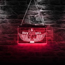 lcd led 야광 네온사인 간판 전광판 록 앤 롤 록 음악 멀티 컬러 밴드 펍 바 벽, 50x28cm, 01 DPD-027_03 50x28cm