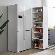 [에타홈] 이동식 틈새 7단 선반 다용도 수납장 부엌 틈새장 주방 선반장 320, 그레이