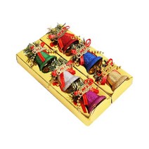 새해 축제 장식을위한 6 조각 크리스마스 종 장식 펜던트, 3.5cm, 플라스틱