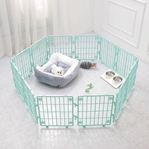 포그니 무독성 PS안전인증 강아지 울타리 펜스 12P, 코튼민트 12P