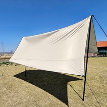나스카피 210D 옥스포드 실버코팅 400X390cm 대형 타프스크린 렉타타프(폴대미포함), 아이보리(400X390cm)