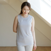 이헌영 핫픽스 장식 민소매 블라우스 그레이 20BS5034B0