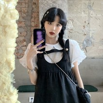 공주 소녀 샤랄라 원피스 스트랩 스커트 정장 여자 여름블루 체크 귀여운 일본풍블루 체크