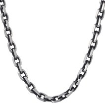 야구선수목걸이 소년을위한 6mm Gunmetal 톤 스테인레스 스틸 남성 컷 케이블 링크 체인 펑크 기본 쥬얼리 KN498