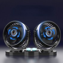 차량용 선풍기 USB 무소음 더블 헤드 초강력 풍력 차량 장착 액세서리 12V 24V, 5.Double switch 12V