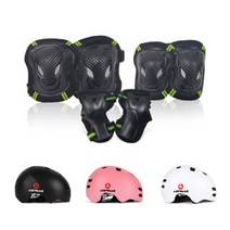 [에어워크/브렌스] 어반헬멧+보호대 아동 청소년 성인 자전거 킥보드 인라인 보호대, 헬멧_화이트_L, 사이즈:02_보호대_M / 상품선택:헬멧_화이트_L