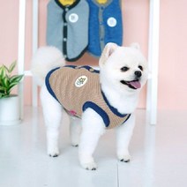 쇼프 여름옷 특이한옷 애견 조끼 가디건 크롭 실내복 강아지 아기옷 7W747D3F, 베이지