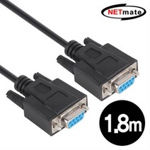 NETmate NMC-SFF18B 9핀 NULL MODEM 케이블 1.8m (블랙), 선택없음