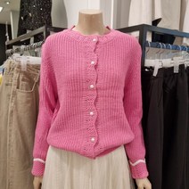 [끄레아또레] 진주 단추 니트 가디건 GH233BB400