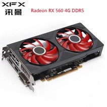 XFX Radeon RX 560 4GB DDR5 그래픽 카드 AMD 그래픽 카드 4GB GPU 128 비트 RX560 게임용 PC 비디오 카드 게임용 데스크탑 중고 카드