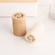친환경 천연 통 수세미 부드러운 연근모양 주방 다용도 수세미 소 2개, 아이보리 2개