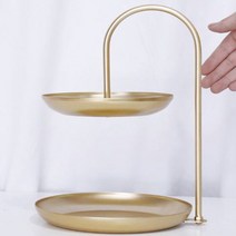 윤마켓 테이블 소품 인테리어 북유럽 원형 2단접시, 1개