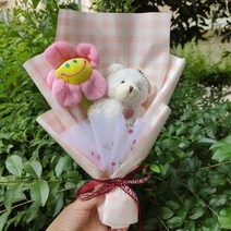 도매 귀여운 테디 베어 팬더 봉제 꽃 꽃다발 만화 봉제 꽃다발 졸업 발렌타인 39의 날 생일 선물, 주황색