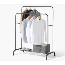 자취생용 공간활용 쉬운조립 철제 선반 2단 옷행거 의류매장용 심플 샘플걸이용 옷가게용, 2단행거 블랙